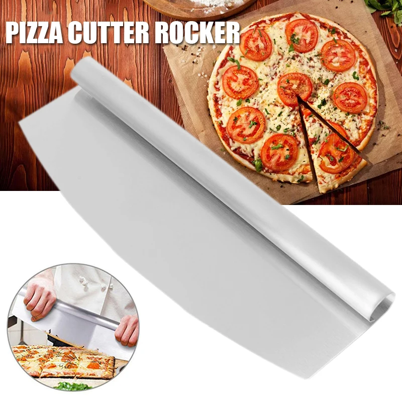 

Нож для пиццы из нержавеющей стали, лезвие для пиццы, рокер, инструмент для резки, нож для пиццы, нож для выпечки, измельчитель, кухонные гадж...