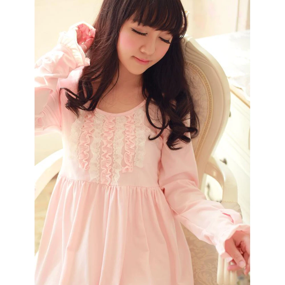 Высококачественная брендовая ночная рубашка для женщин с длинным рукавом осени