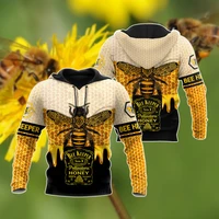 2021 autumn fashion hoodies beautiful bee keeper 3d printed mens hoodies unisex zip pullover casual harajuku streetwear dw0391