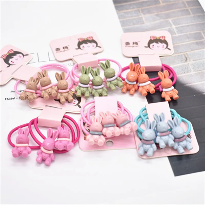 3PCS Koreaanse Acryl Animal Konijn Haar Tie Kids Hart Elastieken Elastiekjes Haaraccessoires Meisje Gift Mini Elastische t | Аксессуары
