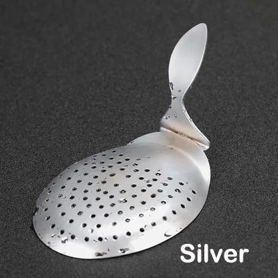 Silver Нержавеющая сталь джулеп барные ситечки Стрейнер для коктейль бармен инструмент - Цвет: Silver