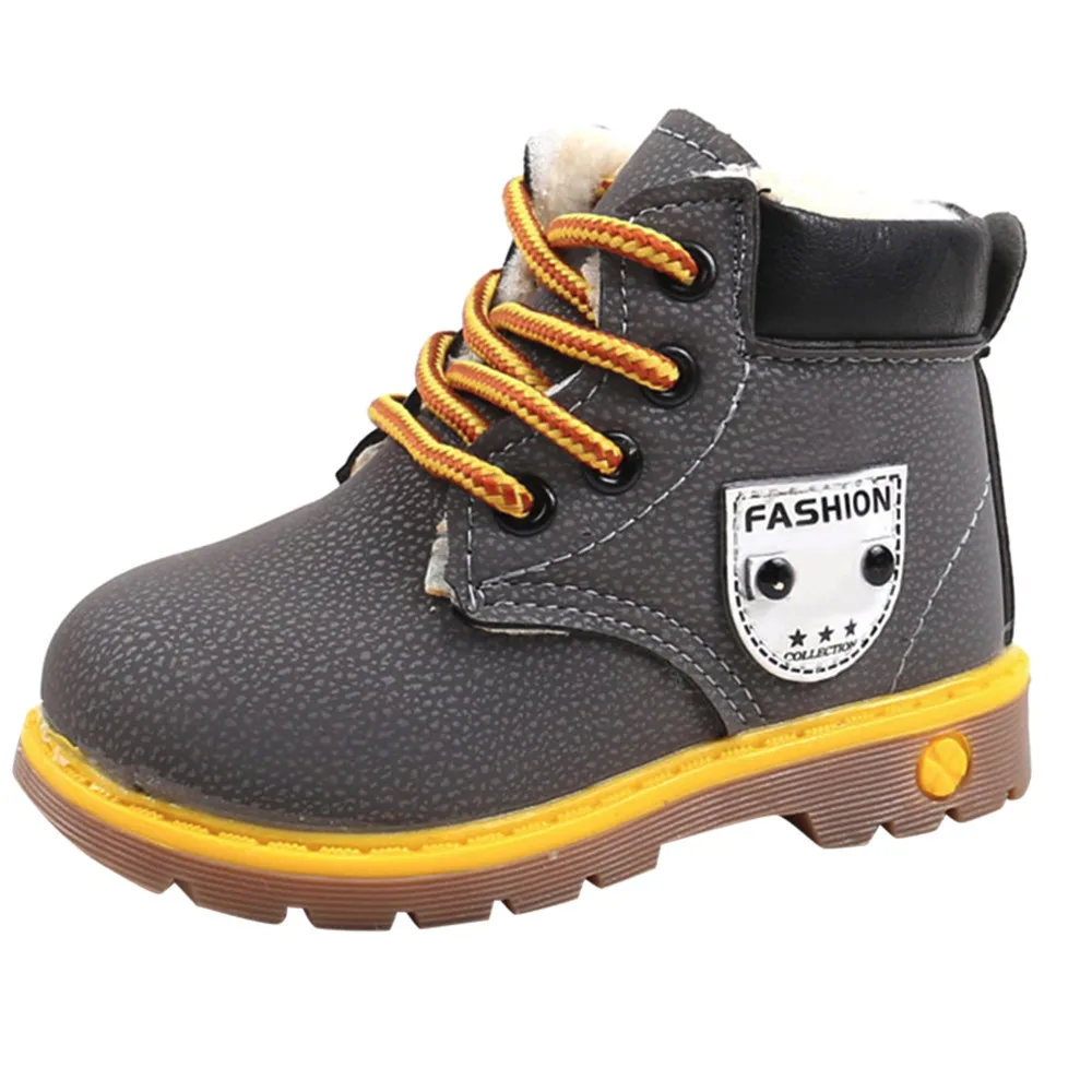 Зимние теплые детские ботинки удобные плюшевые для маленьких мальчиков и