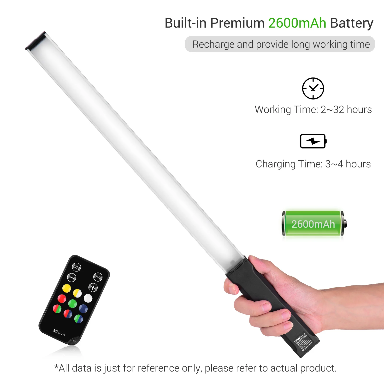 Цветная (RGB) портативный светодиодный светильник палочка Перезаряжаемые