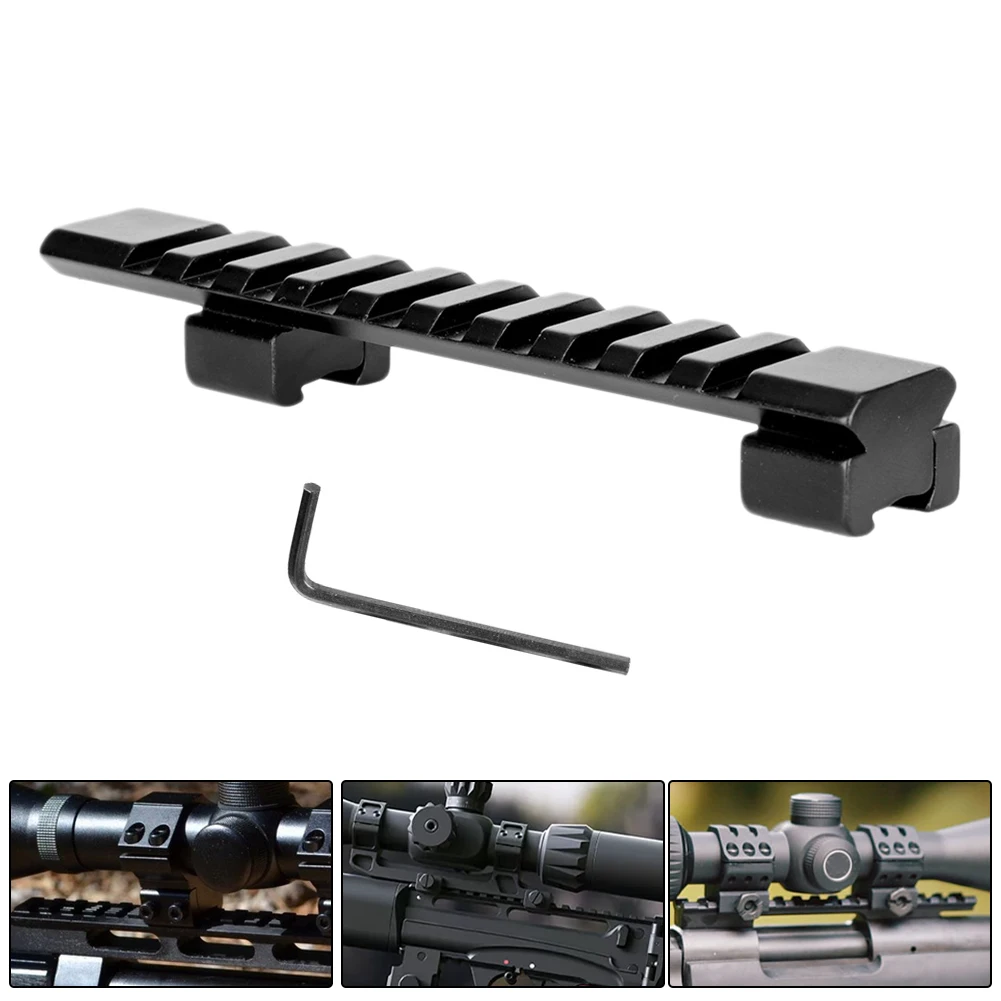 

New 11mm Dovetail to 20mm Picatinny Weaver Dovetail Rail Riser Adapter 125mm Mount Rail Adapter Hunting Accessories
