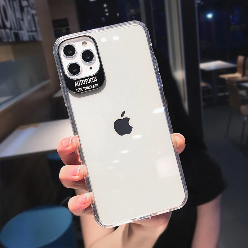 Металлические линзы буквы чехлы протектор для iPhone 11 XS Max XR XS 6 6S 7 8 Plus Полный корпус мягкий ТПУ прозрачный задняя крышка телефона