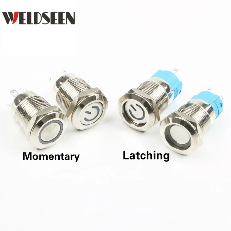 Металлическая кнопка запуска и остановки переключатель с фиксацией блокировки 12