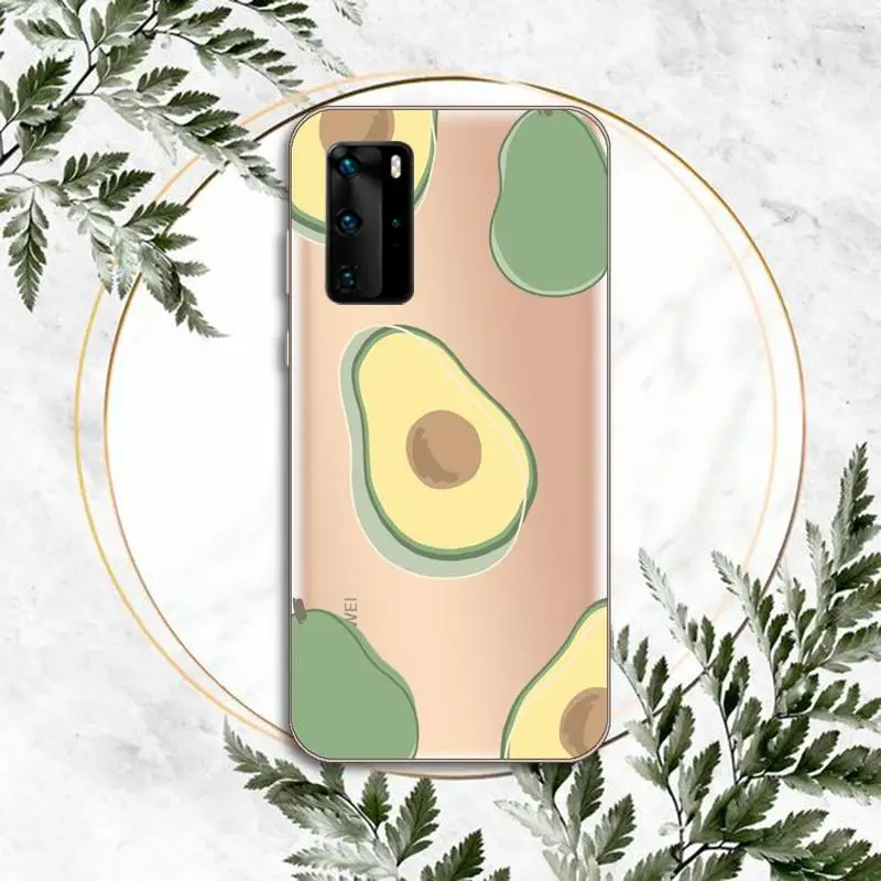 

avocado aesthetic Gteen Fruit Phone Case Transparent for Huawei P honor 8 10i 20 30 40 smart 2019