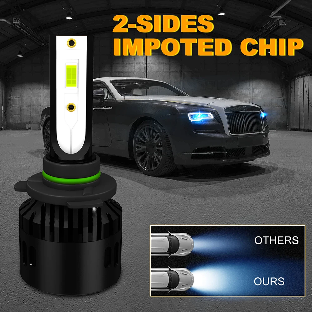 

2Pcs H1 H11 H3 H4 H7 LED Car Headlight Bulbs CSP Chips 8000K Ice Blue 6000LM LED Bulbs Auto Headlights 880 9005 9006 Fog Lamps