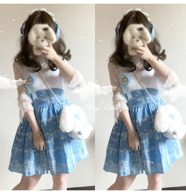 В Корейском стиле новые летние Для женщин замок юбка с высокой талией Kawaii молодая