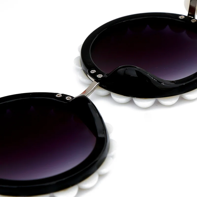 

JASPEER Round Pearl Sunglasses Women Vintage Sun Glasses Small Frame Luxury Brand Designer Men Retro Shades Eyeglasses