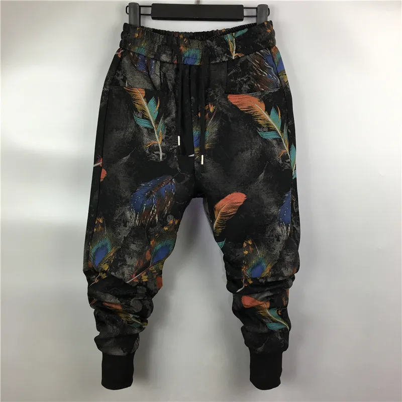 Jeans spring trend flower pants high elastic casual feet Harlan Korean version of the same red size trousers