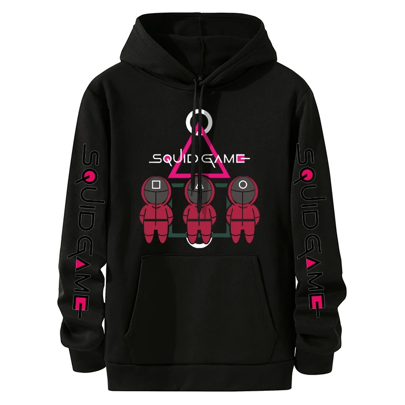 

Squid game party Round Hoodie unisex Aesthetic Loose Pocket Printed Clothes Harajuku Clothing Casual Streetwear Women men