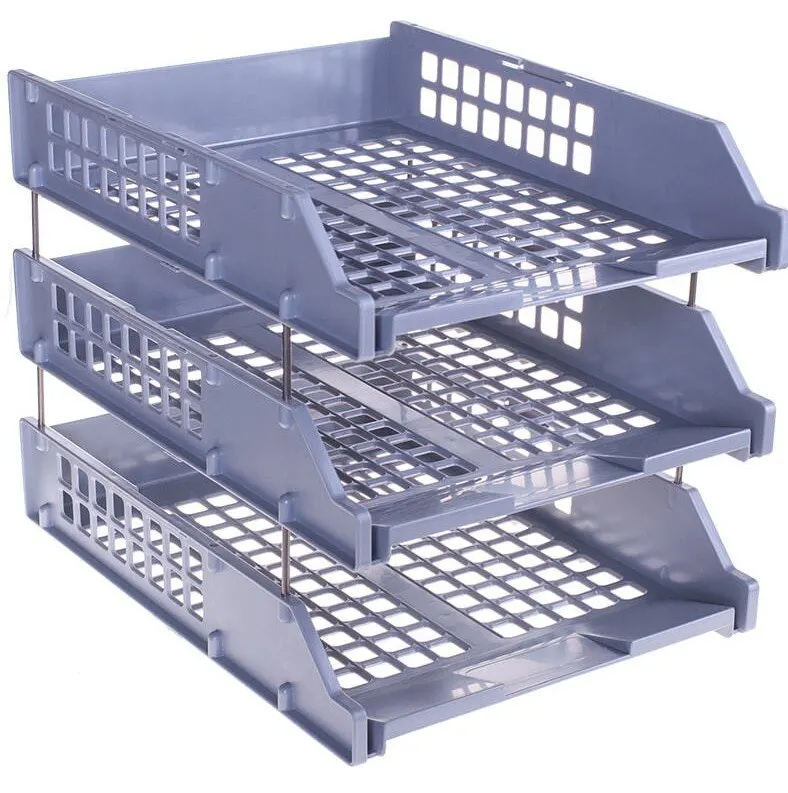 Лоток для бумаг горизонтальный Стамм &quotStrong&quot набор 3шт. на метал. стержнях |