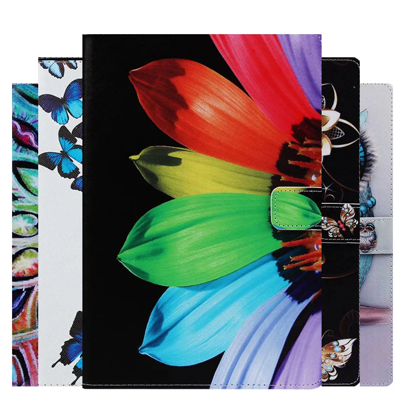 Красочные Печатный PU кожаный чехол для новым тонким бумажником планшета Samsung galaxy