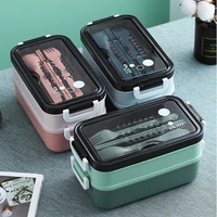 portable lunch box bento box for school kids office worker 2layers microwae heating lunch container food fruit storage box
