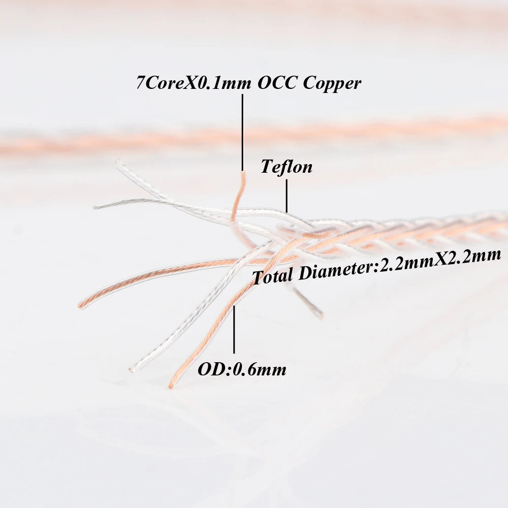 6N OCC Медный + посеребренный твист-кабель для наушников улучшенный провод сделай