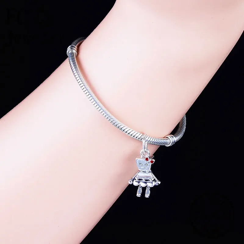 FC ювелирные изделия подходит для бренда шармы браслеты 100% Серебро 925 пробы панк