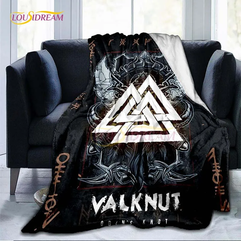 

Norse Mythology Valknut Rune Blanket Cover Classic Blankets for Sofas Picnic Soft Bed Sheet Warm Bedspread Bedding Decor