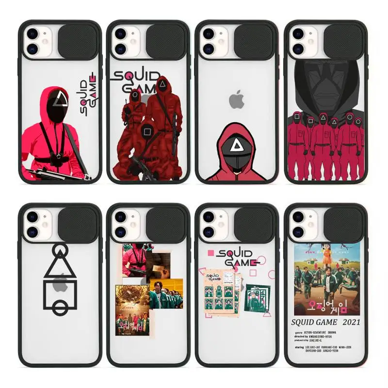 

Squid Game 456 tv show horror Phone Case Transparent for iPhone 7 8 11 12 se 2020 mini pro X XS XR MAX Plus