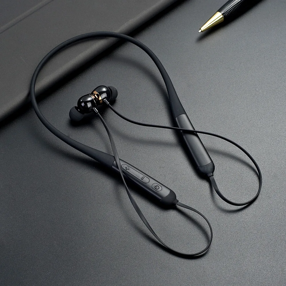 Bluetooth наушники с шейным ремешком, стерео гарнитура, беспроводные Bluetooth спортивные наушники с микрофоном для универсальных всех мобильных телефонов, водонепроницаемые