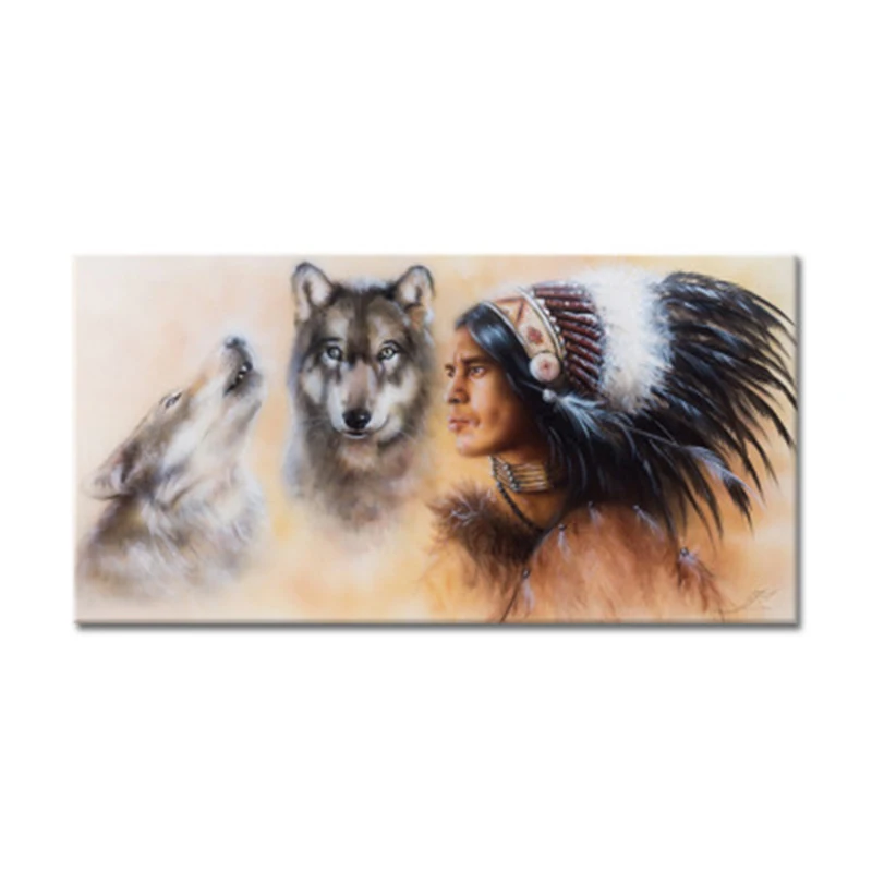 Современное струйное украшение с головой индийской женщины волка домашнее