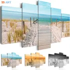 5 шт., настенные картины на холсте с изображением морского пляжа