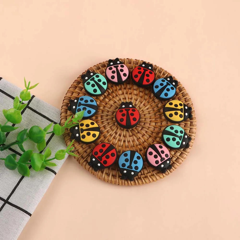 Kovict-Cuentas de silicona con forma de Mini Animal, accesorios de cadena para chupete, juguetes de enfermer&iacute;a masticables, 10 piezas-2