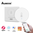 Смарт-датчик температуры и влажности Aubess Tuya Smart ZigBee 3,0, работает с Alexa Google Home