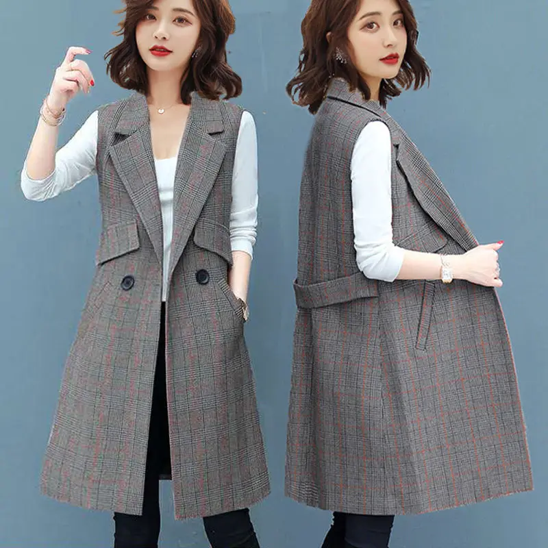 

Длинный жилет, женские блейзеры, жилет, женский жилет без рукавов, женский жилет для офиса, Женский Повседневный жилет, модель Y671