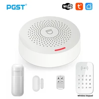 pgst pw150 tuya wifi home alarm system wireless security burglar smart home app control with pir motion sensor