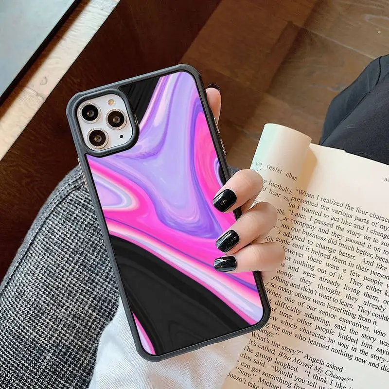 

Laser Gradient Black Oil Paint Phone Case For Iphone 6 6s 7 8 Plus X Xr 11 12 Mini Pro Max PC Cover Fundas Coque