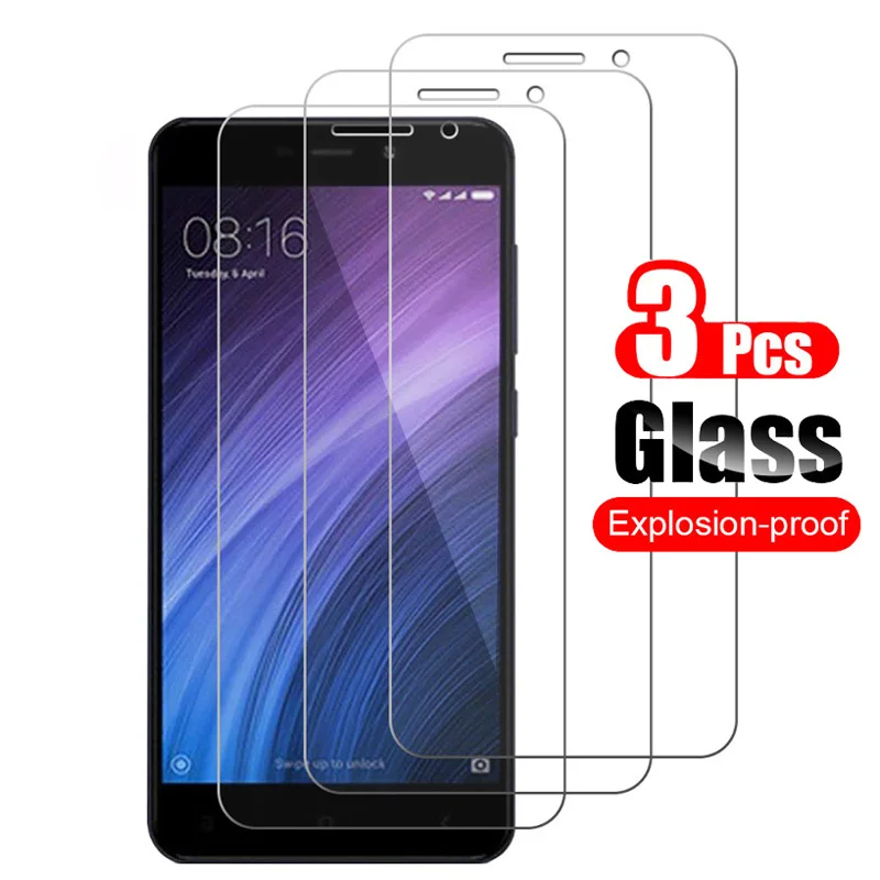 

3Pcs For Xiaomi Redmi 4A Tempered Glass Screen Protector Front Protective Film 9H Scratch Proof Glass On The For Xiaomi Redmi 4A