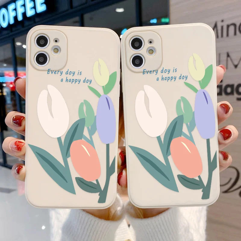 

Soft Funda For iPhone 11 12 Pro Max Case Lens Protection Cover Flower Case 11 Pro Max X XR XS 7 8 Plus 6 6S SE2020 12Mini Bumper