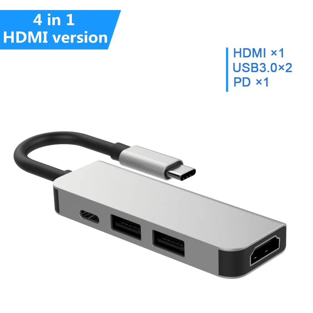 8in1 USB c концентратор thunderbolt 3 Тип c к HDMI 4 к UHD 87 Вт PD Быстрая зарядка USB3.0 концентратор 1000 Мбит/с конвертер передачи Тип c адаптер - Цвет: 4in1