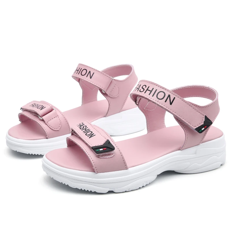 

Breathable And Ultra-Light2021 Summer Fashion Women's Thick Heel Beach Sandals Denim Comfortable Sandals Korean Women's Sandals