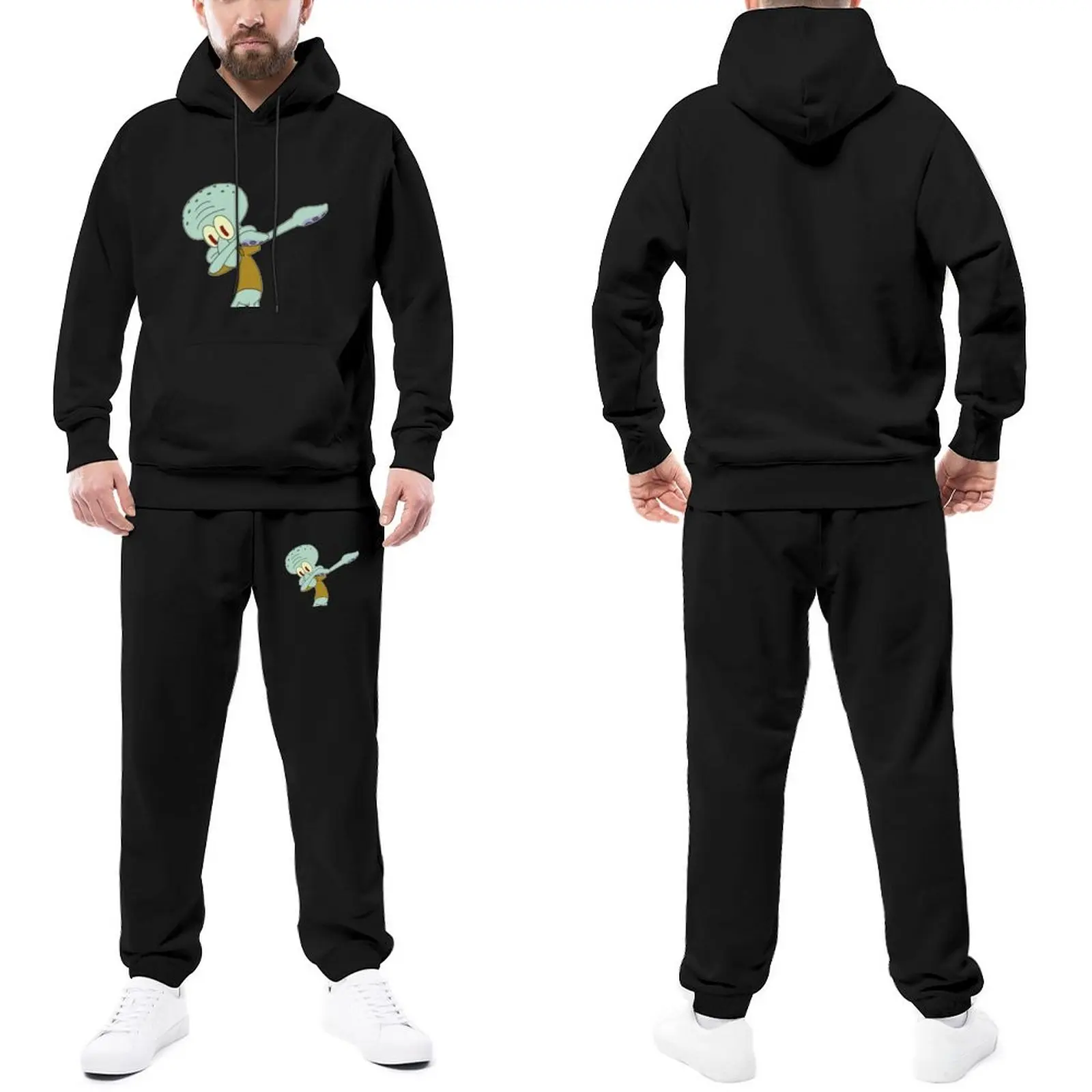 

Squidward Mens Tracksuit Set Squidward Dab Sports Sweatsuits Male Sweatpants and Hoodie Set Style
