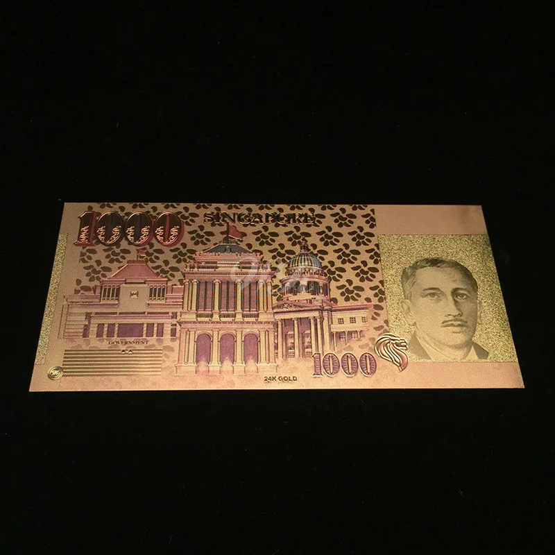 Держатель для банкнот WR из редкого золота Сингапур 1000 бумажные деньги Золотая