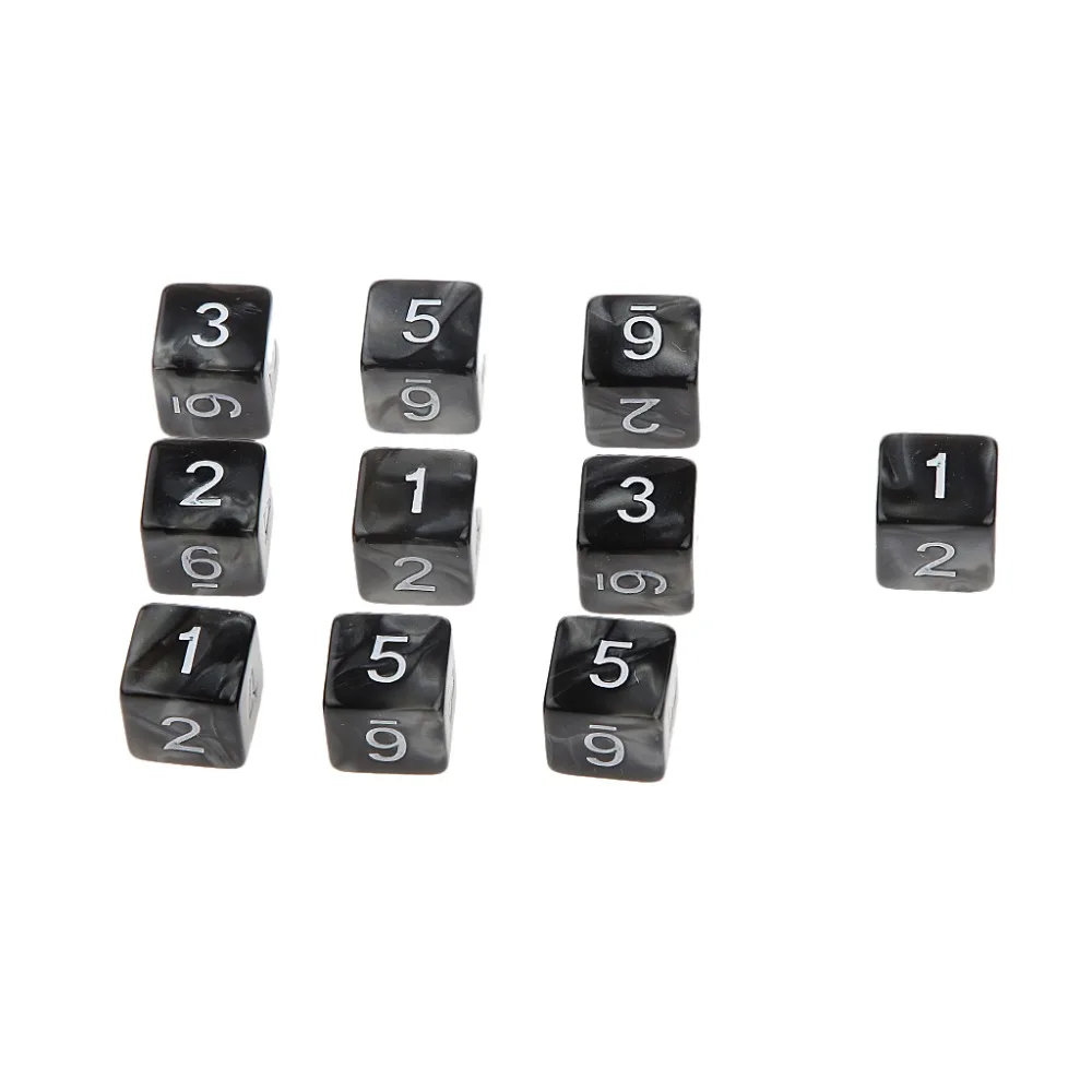 10 шт./компл. D6 D10 игра кубик для настольной игры вечерние азартные игры в кости игра цифровой с разноцветным стороны многогранные кубики