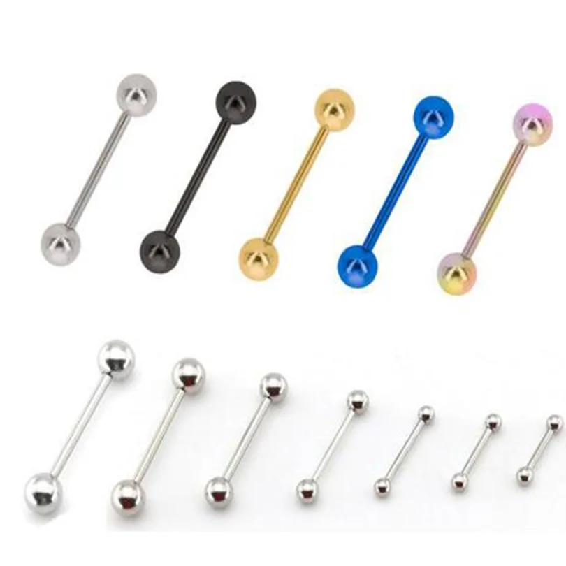 Штанга для пирсинга золотистая Радужная длинная 14 г 16 2 шт.|Украшения тела| |