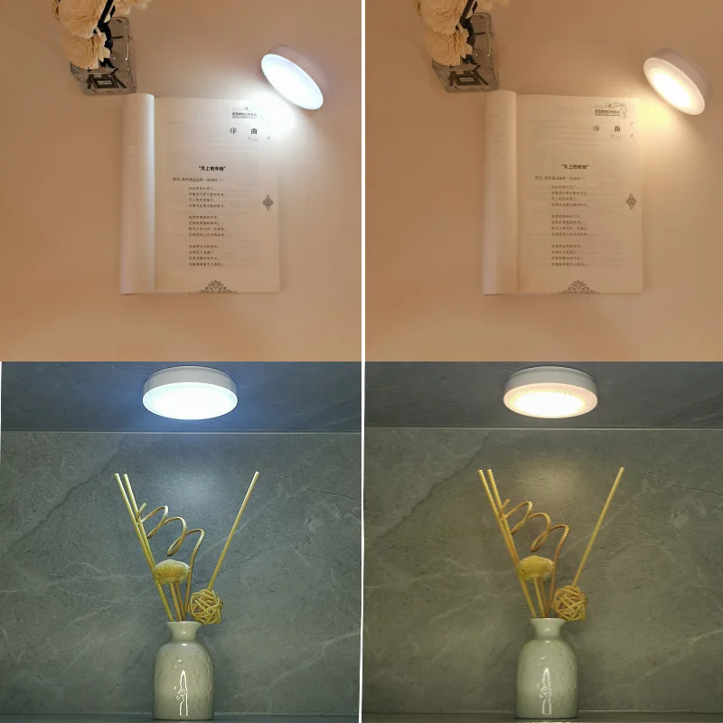 

6 LED Night Light Wireless Touch Control Night Lamp Battery Powered Cabinet Lights Bedroom Wall Lamp Kitchen Wardrobe Lighting