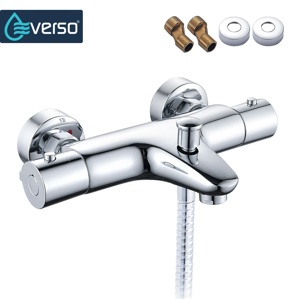 Термостатический смеситель для душа в ванной комнате регулирующий настенный