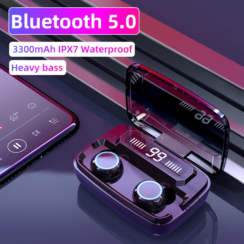 

Original Wireless Headphones M11 TWS Bluetooth 5.0 In-ear earphone Noise reduction HiFi IPX7 Waterproof Headset for sports