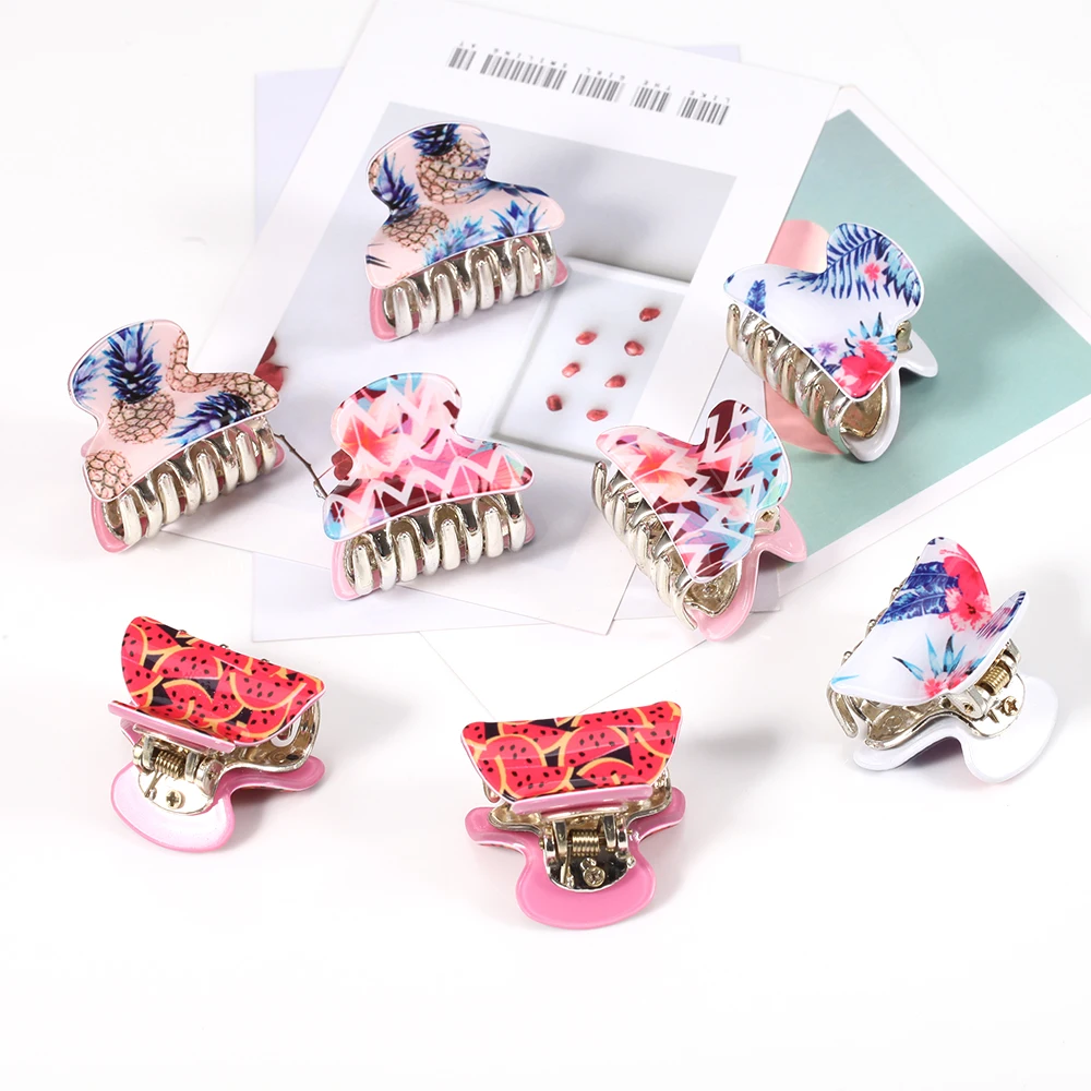 Женская заколка краб для волос с цветами леопардовым принтом|Аксессуары девочек|