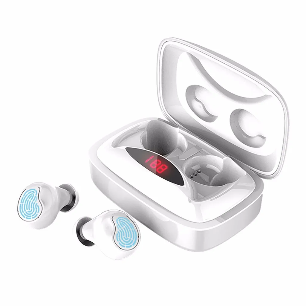 mosunx TWS headset BT5.0 wireless 2000mAh LED display sports noise reduction touch screen waterproof Bluetooth | Электроника