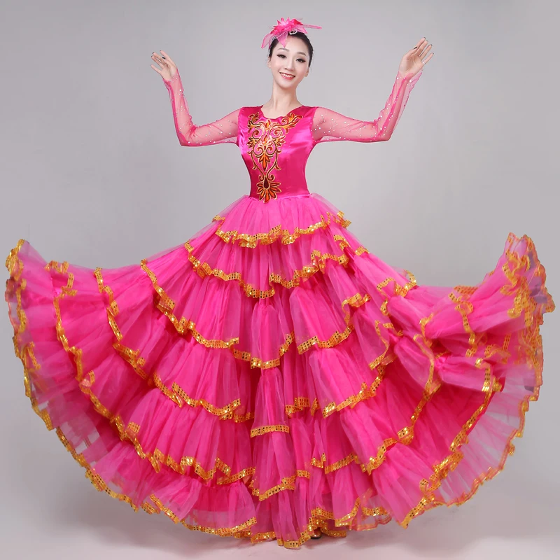 Юбки танцевальные для фламенко испанская Карнавальная одежда выступлений