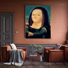 Забавный мультфильм Толстая Мона Лиза живопись постеры печатная картина настенное искусство для гостиной спальни скандинавский Куадрос салон панно Декор