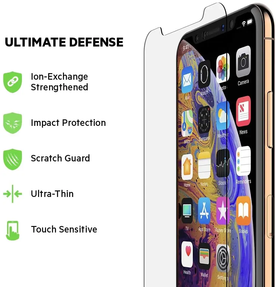 Закаленное стекло для iPhone XR 2 упаковки защитная пленка совместима с 11 Xs 7 HD