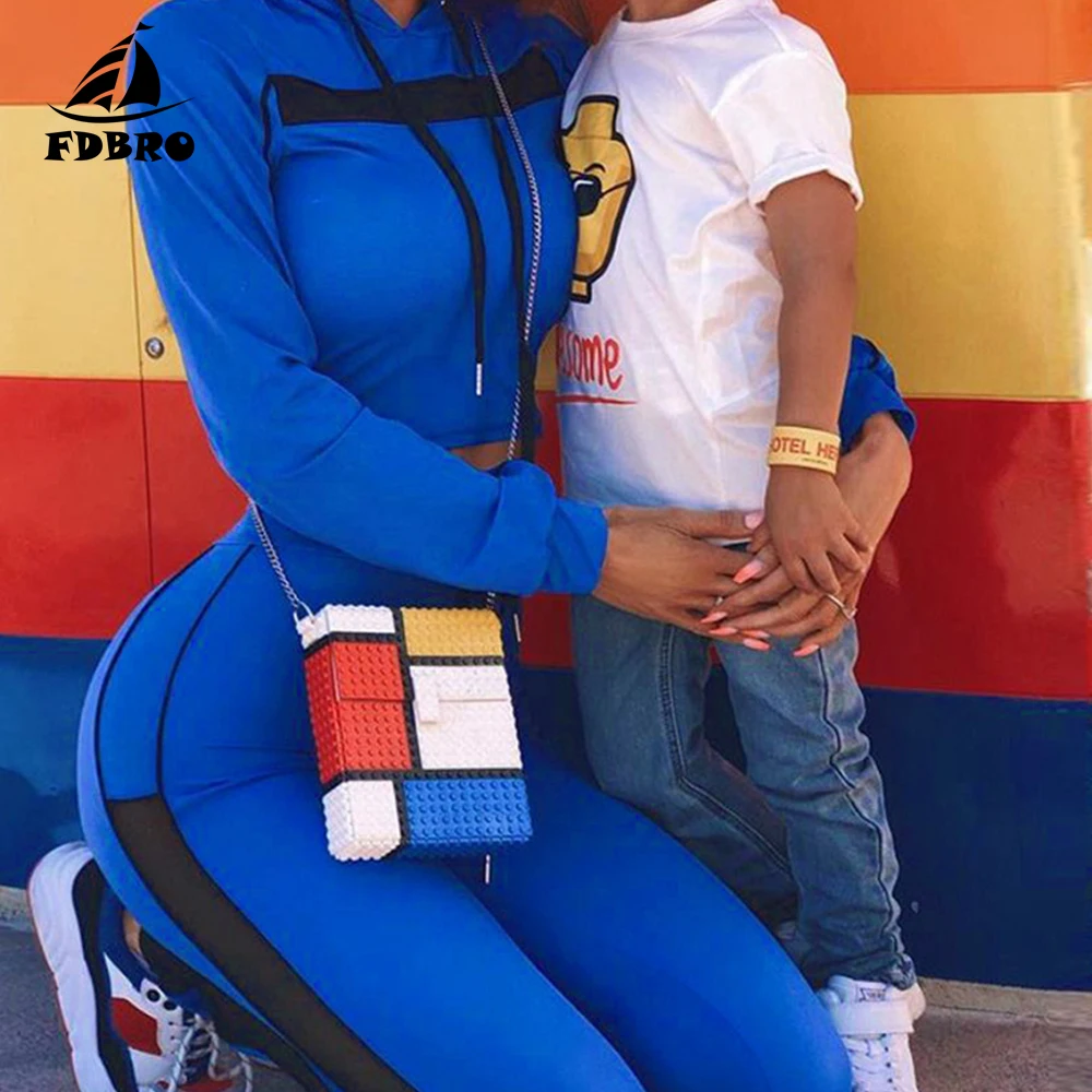 FDBRO 2019 Female 2 Pcs Fitness Clothing Suit Dry Fit Sportswear Woman Gym Autumn Winter Jogging Hooded Yoga Set | Спорт и