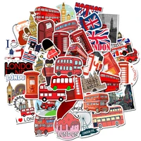 103050pcs london red bus phone booth cartoon series stickers luggage water cup notebook waterproof stickers wholesale