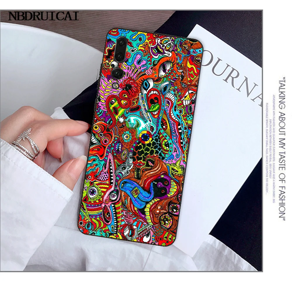 Мягкий черный чехол для телефона NBDRUICAI Psychedelic Trippy Art Для Huawei Y5 Y6 Y7 Y9 Prime 2019 Enjoy 7 8 9 10